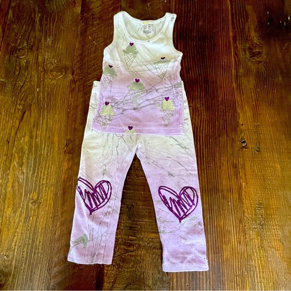 Baby Girl Matching Set purple / silver splatter design - Picture 6 of 7